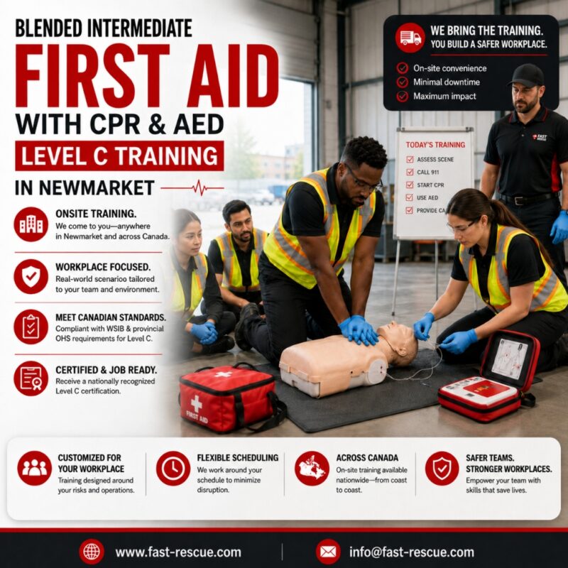 Blended Intermediate First Aid Training in Newmarket (with CPR & AED Level C) 01