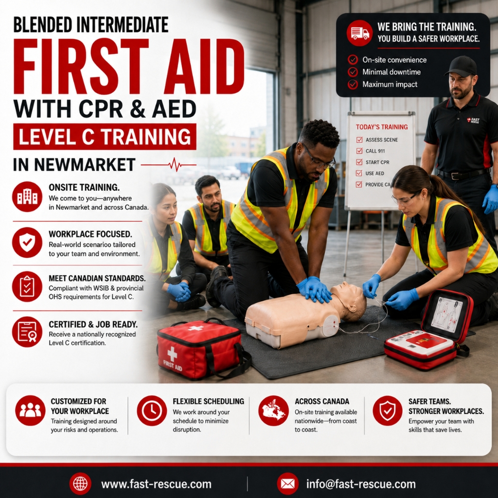 Blended Intermediate First Aid Training in Newmarket (with CPR & AED Level C) 01 Blended Intermediate First Aid Training in Newmarket (with CPR & AED Level C) 01
