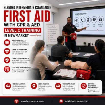 Blended Intermediate (Standard) First Aid with CPR & AED Level C Training in Newmarket 01
